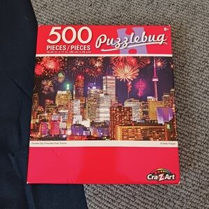 CraZArt 500 Pc Puzzlebug Puzzle "Canada Day Fireworks Over Toronto"
